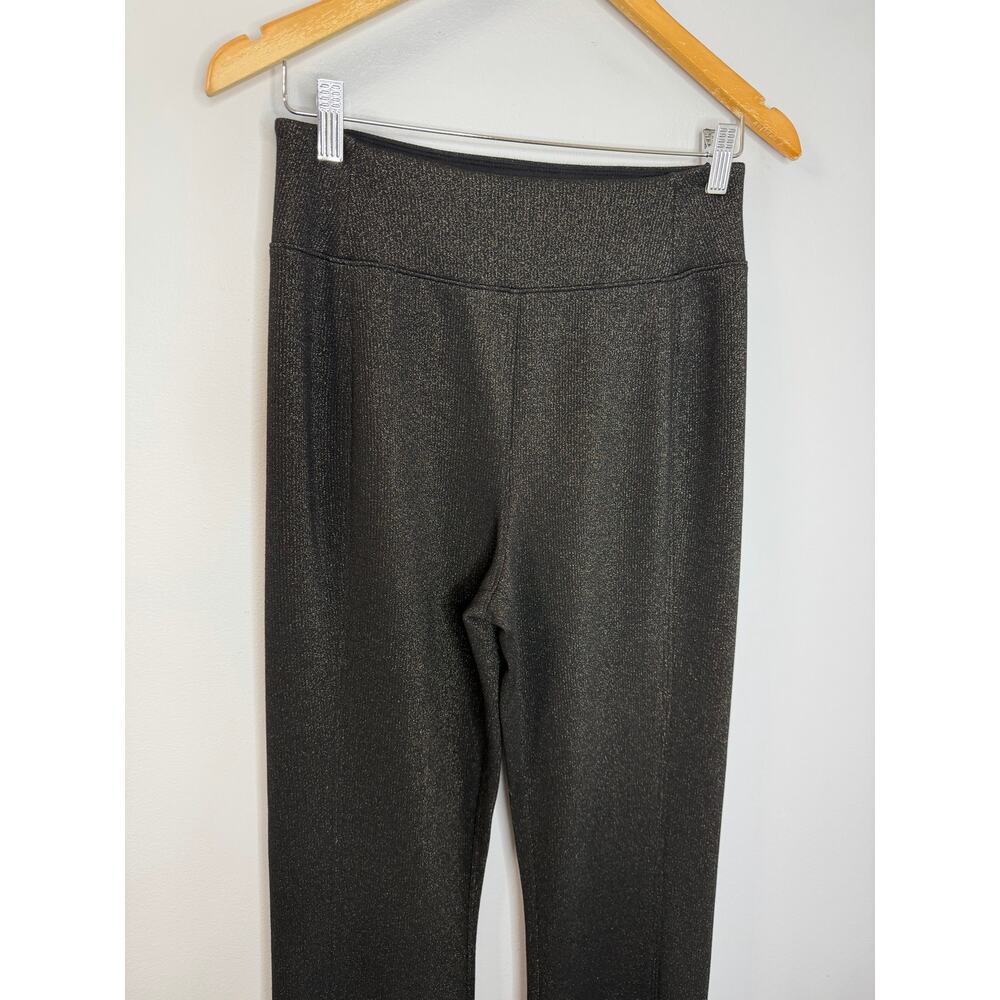 SPANX Women Air-essentials Shine Wide Leg Pant Stretch Black Gunmetal Shimmer M - Picture 5 of 12